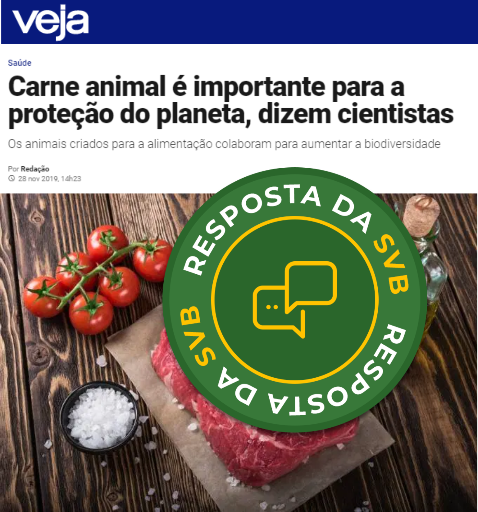 resposta veja carne